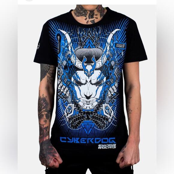 CYBERDOG Rave London Samurai Gundam AOP Techno Warehouse Party Shirt SIZE M - Picture 1 of 8